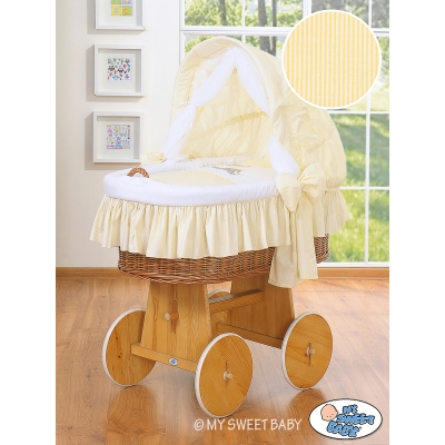 Bollerwagen mit Haube - Esel Luca creme