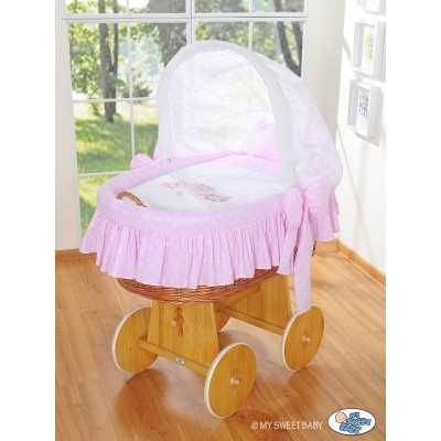 Bollerwagen mit Haube - Eulen Bigi Zibi & Adele rosa