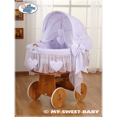 Bollerwagen mit Haube für Baby - Amelie lila