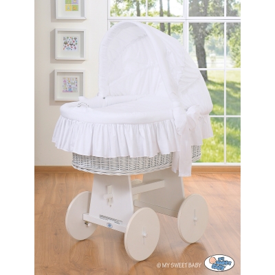 Bollerwagen mit Haube für Baby - Gute Nacht weiß