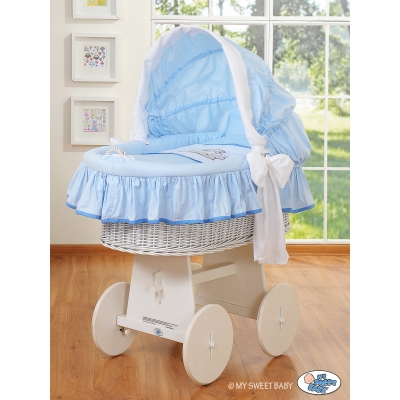 Bollerwagen mit Haube - Teddy Bär Barnaba blue