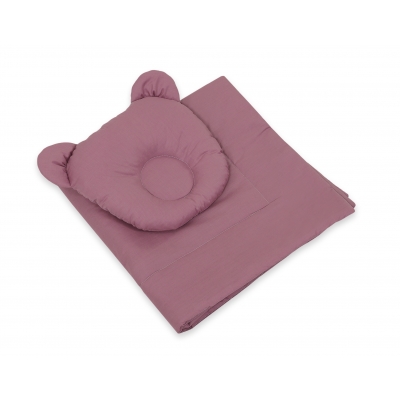 Bettwäsche für Moseskorb Decke mit Kissen Bär 2tlg  - Pastellviolett