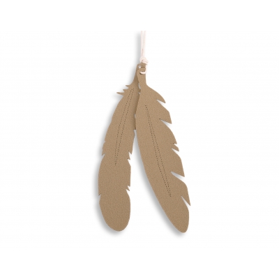Dekorative Filz Federn 2tlg - beige