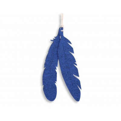 Dekorative Filz Federn 2tlg  für Teepee Zelt - blau