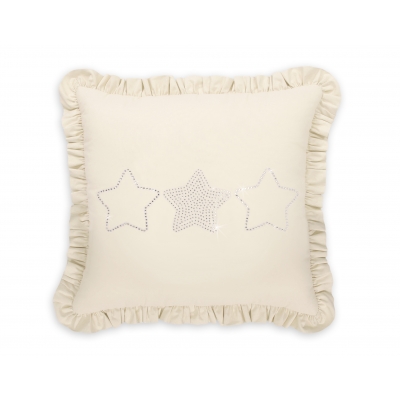 Dekoratives Kissen mit Applikation - creme