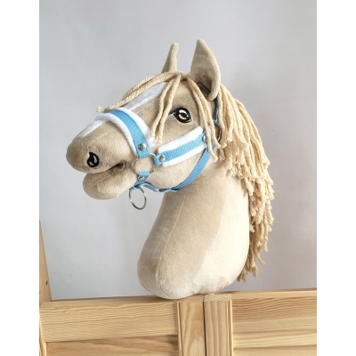 Pelzhalfter für Steckenpferd Hobby Horse - Hellblau