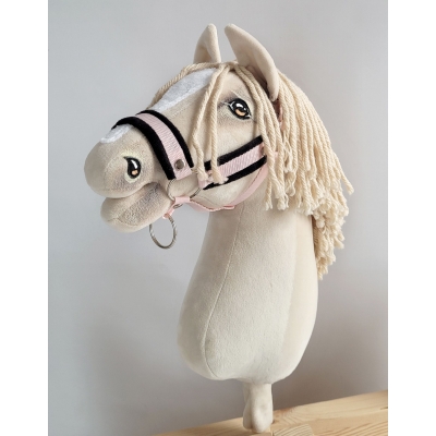 Die Verstellbare Halfter für Hobby Horse A3 - powder pink mit schwarz Pelz
