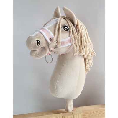 Die Verstellbare Halfter für Hobby Horse A3 - puderrosa mit weißem Pelz