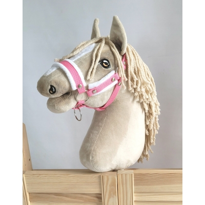Die Verstellbare Halfter für Hobby Horse A3 - rosa mit weißem Pelz