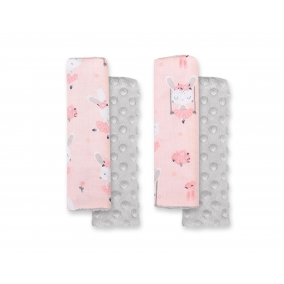 Doppelseitige Gurtpolster BOBONO - Ballerinas rosa/grau