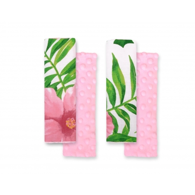 Doppelseitige Gurtpolster BOBONO - tropische Blumen/rosa