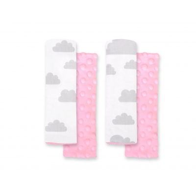 Doppelseitige Gurtpolster BOBONO - Wolken grau/rosa