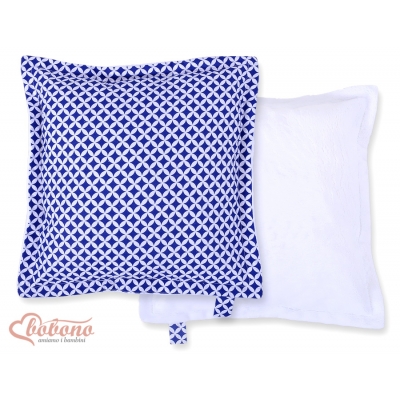 Doppelseitige Kissen - Blumenmuster-Dunkelblau