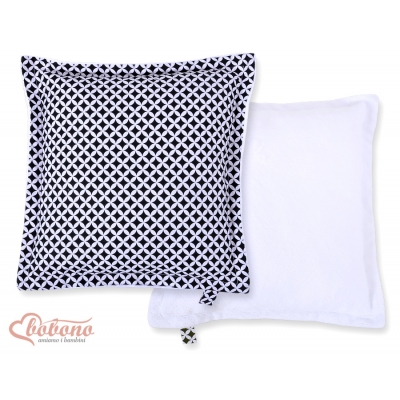 Doppelseitige Kissen - Blumenmuster-Schwarz