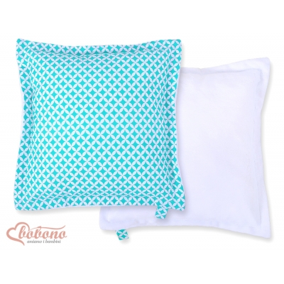 Doppelseitige Kissen - Minze-Blumenmuster