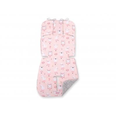 Doppelseitige Sitzauflage BOBONO -  Ballerinas rosa/grau