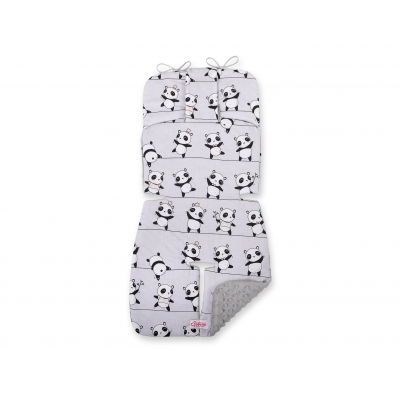 Doppelseitige Sitzauflage BOBONO - Panda grau/grau