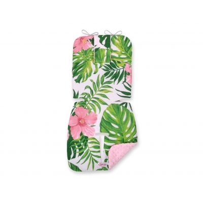 Doppelseitige Sitzauflage BOBONO - tropische Blumen/rosa