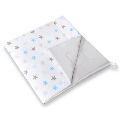 Doppelseitige Teepee Spielmatte - Grau-blaue Sternen/grau