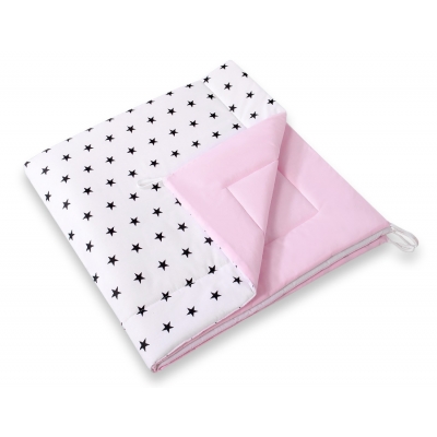 Doppelseitige Tipi Spielmatte - Schwarze Sternchen/rosa