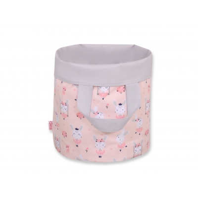 Doppelseitiger Spielzeugkorb S -Ballerinen rosa/grau