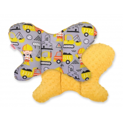 Doppelseitiges Anti - Schock -Kissen  "Butterfly" -  Bagger gelb/ honiggelb