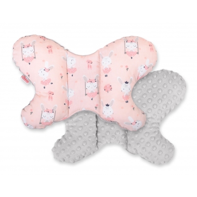 Doppelseitiges Anti - Schock -Kissen  "Butterfly" - Ballerinas rosa/grau