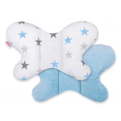 Doppelseitiges Anti- Schock -Kissen "Butterfly" blau-graue Sternen/blau