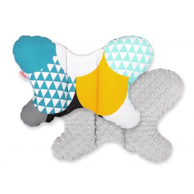 Doppelseitiges Anti - Schock -Kissen  "Butterfly"-farbige Fischschuppen/grau