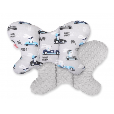 Doppelseitiges Anti - Schock -Kissen  "Butterfly" - graue Hasen/grau