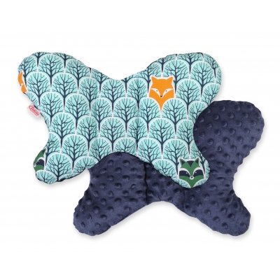 Doppelseitiges Anti - Schock -Kissen  "Butterfly" - Minze Bäume/dunkelblau