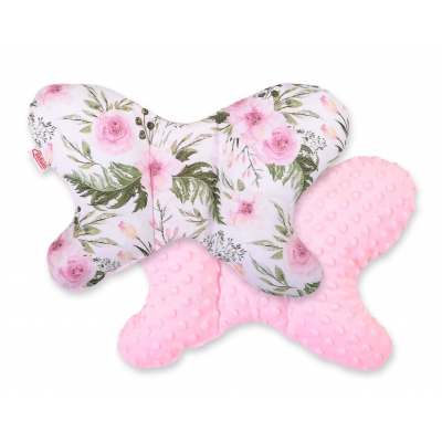 Doppelseitiges Anti - Schock -Kissen  "Butterfly" - rosa Blüten/rosa