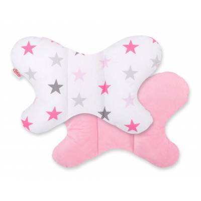 Doppelseitiges Anti- Schock Kissen "Butterfly" rosa-graue Sternen/rosa