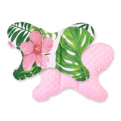 Doppelseitiges Anti - Schock -Kissen  "Butterfly" - tropische Blumen/rosa