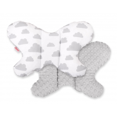 Doppelseitiges Anti - Schock -Kissen  "Butterfly" - Wolken grau/grau