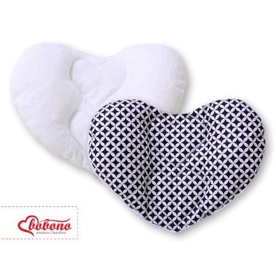 Doppelseitiges Baby Kopfstützkissen - Blumenmuster schwarz
