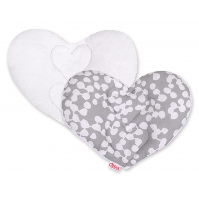 Doppelseitiges Baby Kopfstützkissen - bubbles grau