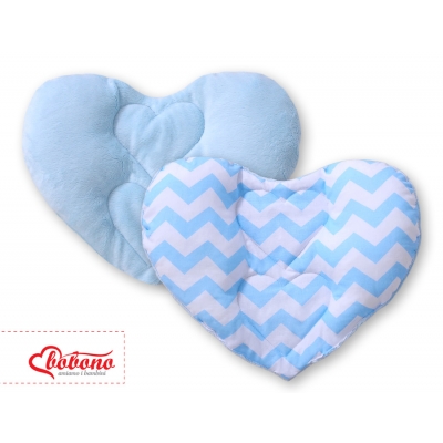 Doppelseitiges Baby Kopfstützkissen - Chevron blau