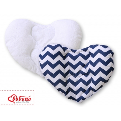 Doppelseitiges Baby Kopfstützkissen - Chevron dunkelblau