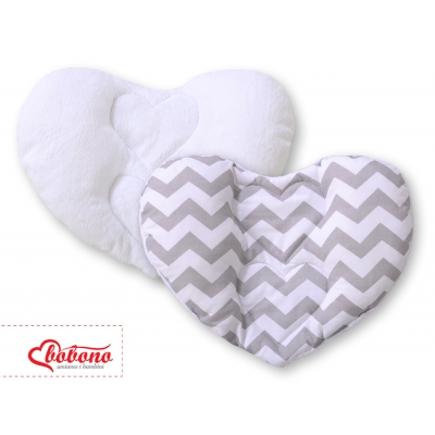 Doppelseitiges Baby Kopfstützkissen - Chevron grau