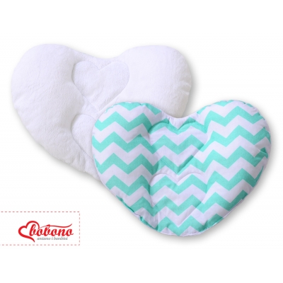 Doppelseitiges Baby Kopfstützkissen - Chevron minze