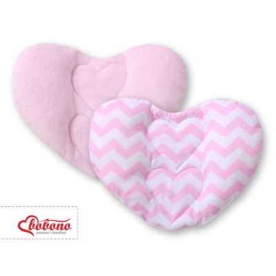 Doppelseitiges Baby Kopfstützkissen - Chevron rosa