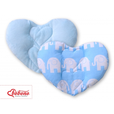 Doppelseitiges Baby Kopfstützkissen - Elefanten blau