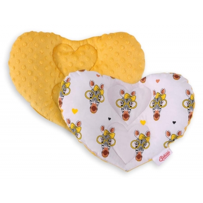 Doppelseitiges Baby Kopfstützkissen - gelbe Zebras