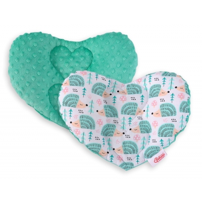 Doppelseitiges Baby Kopfstützkissen - Igel mint