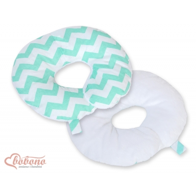 Doppelseitiges Baby Nackenstützkissen - Chevron minze