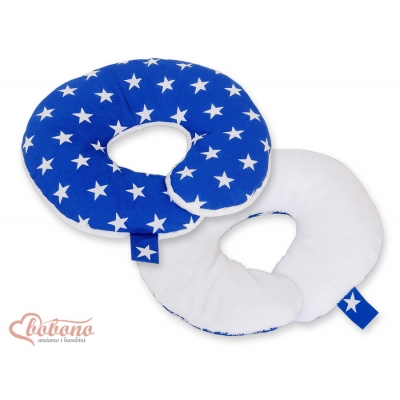 Doppelseitiges Baby Nackenstützkissen - Sternchen dunkel blau