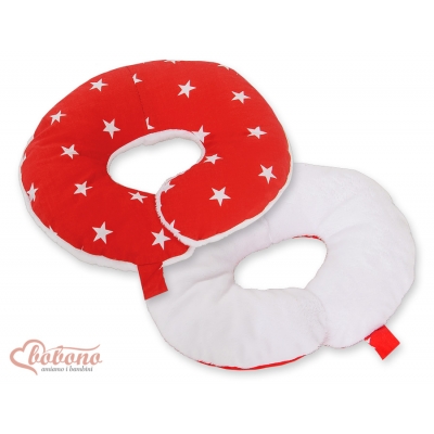 Doppelseitiges Baby Nackenstützkissen - Sternchen rot