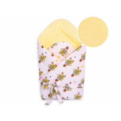 Doppelseitiges Baby Nestchen mit Schleife - gelbe Zebras