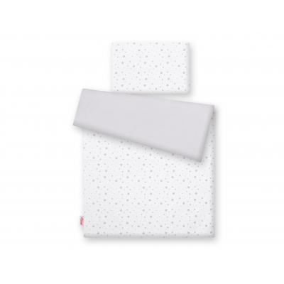 Doppelseitiges Bettwäsche Set 2-tlg - Mini Sternchen grau/grau